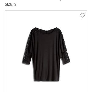 Loveappella lace detail Dolman style top size S